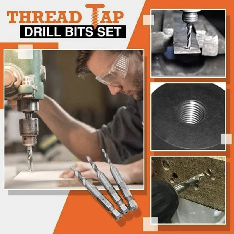 Thread Tap Drill Bits 6Pcs Set