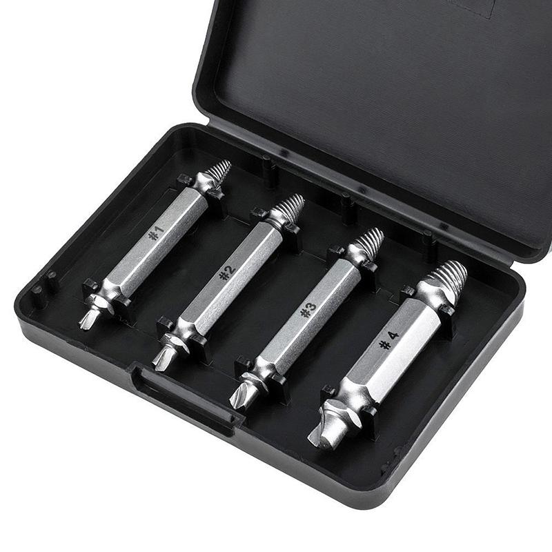 4pcs Damaged Screw Extractor Drill Bits Easy Out Bolt Remover Tool