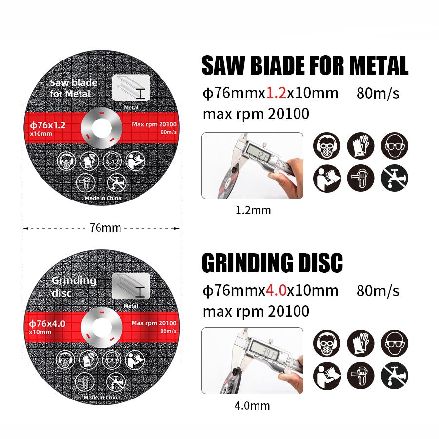 76mm Saw Blade Metal Cutting Discs Sanding Grinding Cut Off Circle Wheels Blades Discs