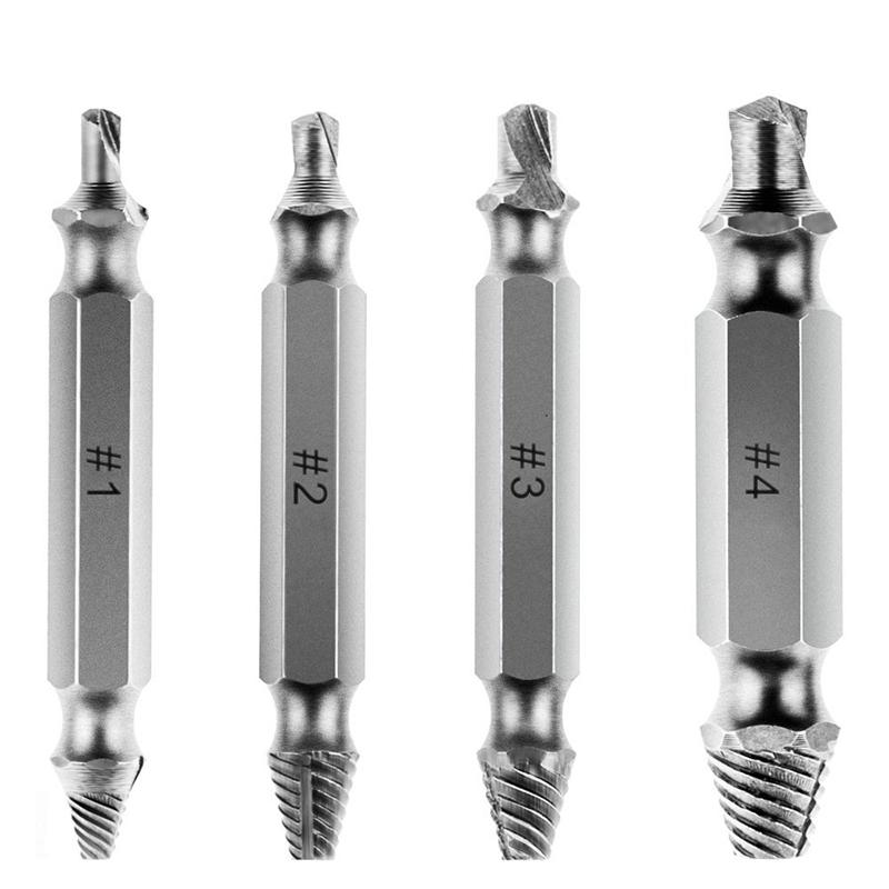 4pcs Damaged Screw Extractor Drill Bits Easy Out Bolt Remover Tool